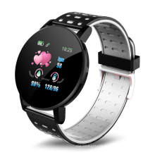 119 plus LED Fitness Smartwatch Unisex Black Strap Calories Waterproof Smart Watch with Software